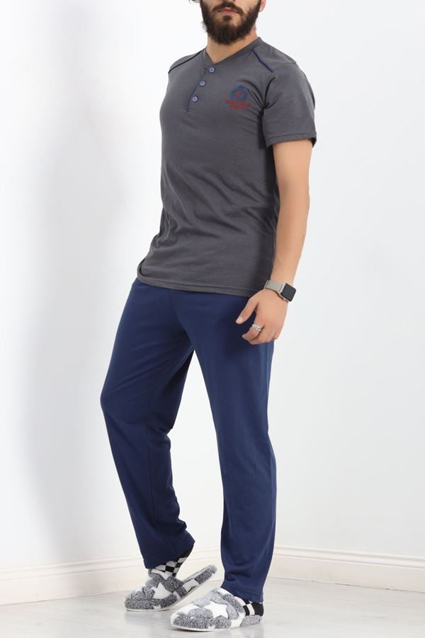 Düğmeli Erkek Pijama Takımı Fümelaci - 17370.1048.