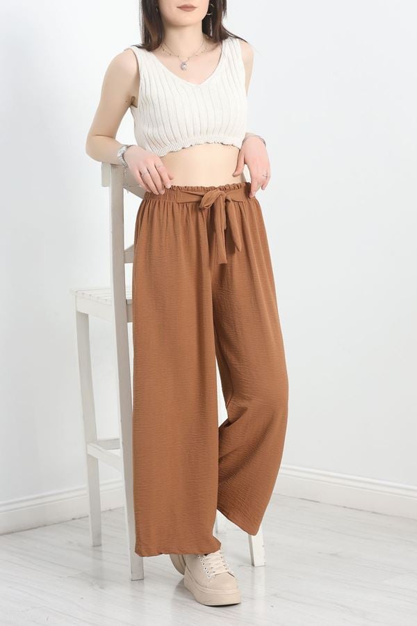 Ayrobin Kumaş Lastikli Pantolon Açıkkahve - 30406.904.