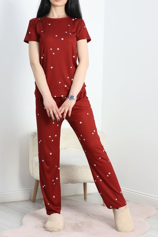 Alt Üst Aynı Pegasus Pijama Takımı Bordoyıldızlı - 50419.1048.