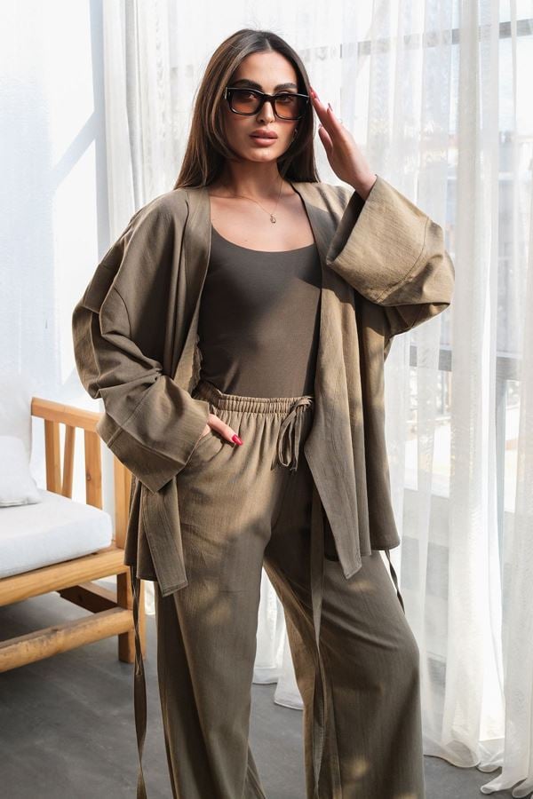 Asimetrik Kimono Takım Vizon - 70153.2000.