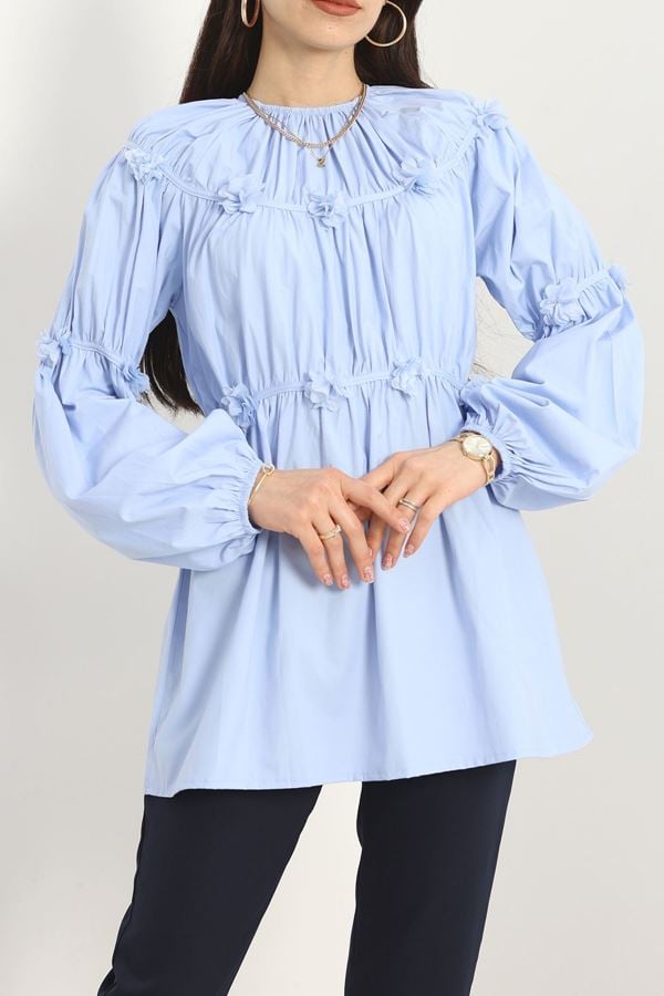 Çiçek Detaylı Tunik Bebemavi - 50483.1988.