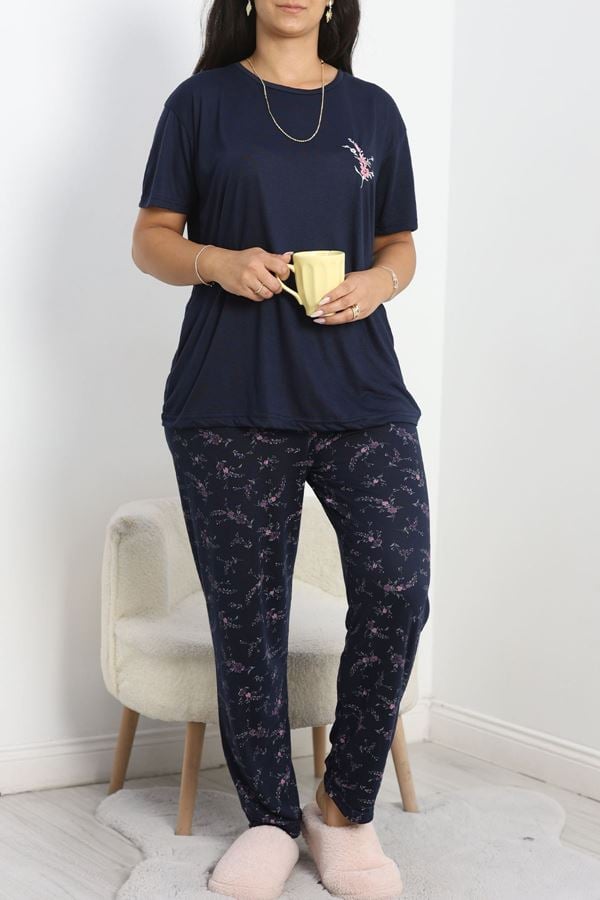 Büyük Beden Poliviskon Pijama Takımı Lacipembe - 50161.1048.