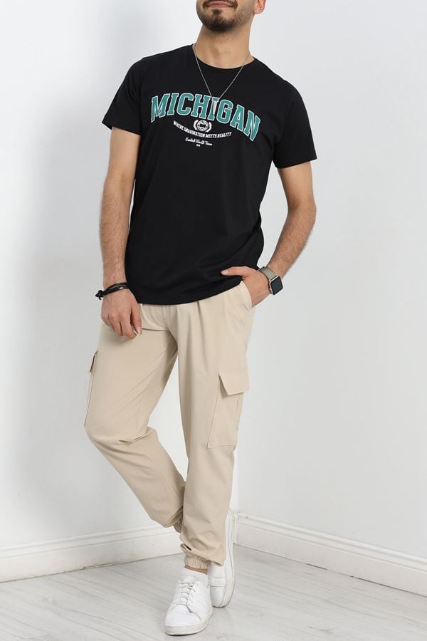 Baskılı Oversize Erkek Tişört Siyah - 90307.275.