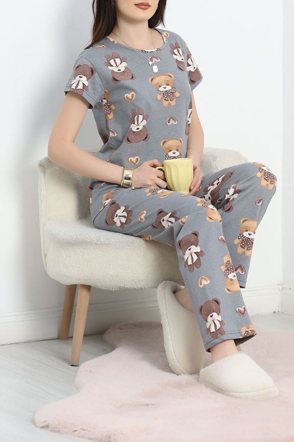 Alt Üst Aynı Pijama Takımı Griayıcık - 50079.1857.