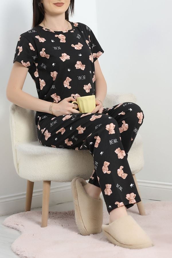 Alt Üst Aynı Pijama Takımı Siyahayıcık - 50079.1857.