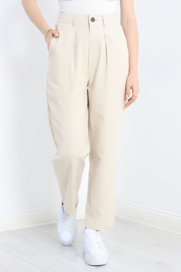 Havuç Paça Pantolon Krem - 3271.179.