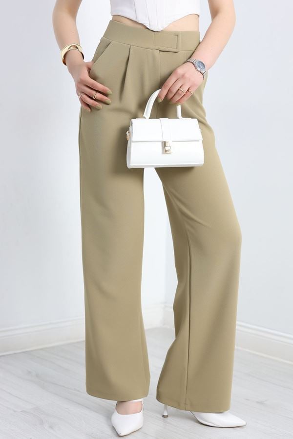 Cırtlı Double Kumaş Pantolon Yağyeşili - 30927.1904.