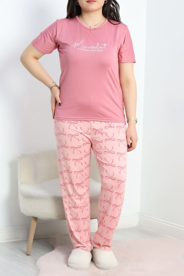 Milan Battal Pijama Takımı Gülkurusu - 50675.1285.