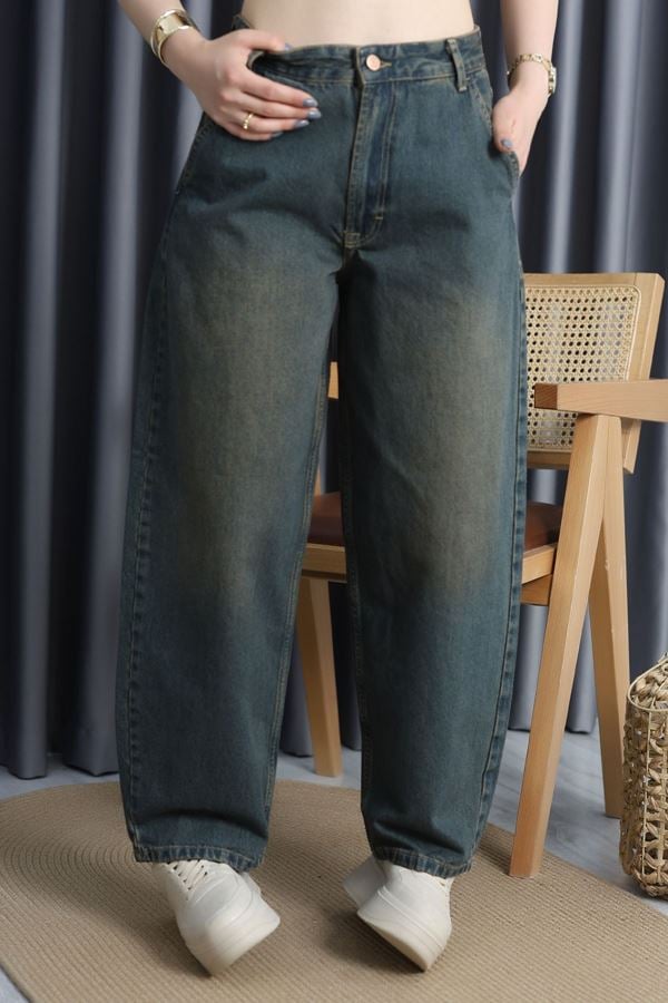 Balon Paça Kot Pantolon Yeşiltint - 30995.1899.