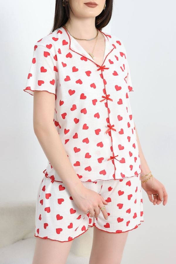 Alaçatı Şortlu Pijama Takımı Beyazkalp - 50681.1952.