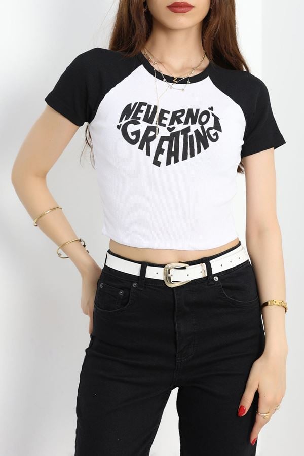 Kaşkorse Crop Body Beyaz - 41340.1856.
