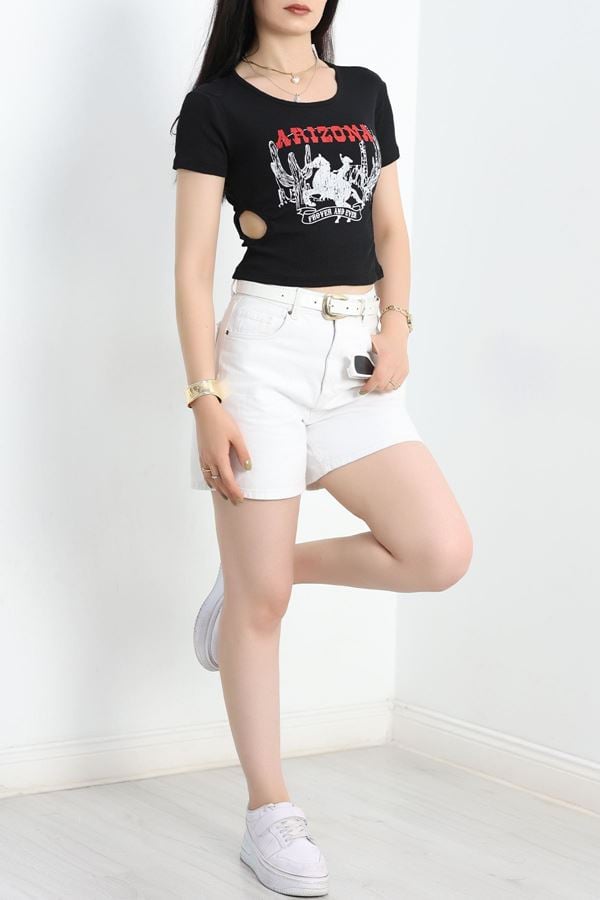 Kaşkorse Crop Body Siyahkırmızı - 41340.1856.