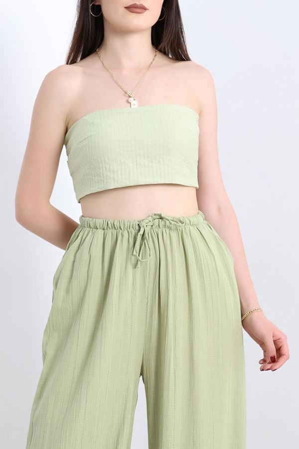Arkası Gipeli Straplez Bluz Açıkhaki - 80047.0444.