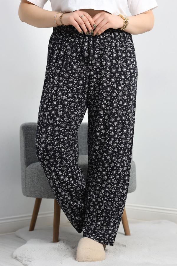Büyük Beden Poliviskon Pijama Altı Lacivert2 - 41303.1048.