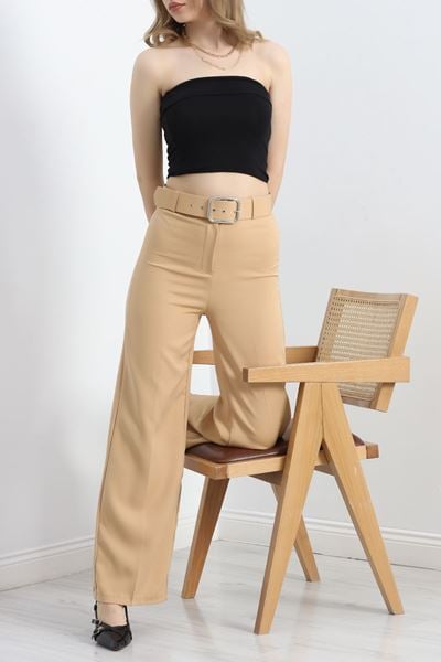 Kemerli Palazzo Pantolon Camel - 24194.683.