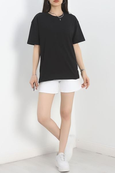 Baskılı Oversize Tişört Siyah1 - 40649.1872.