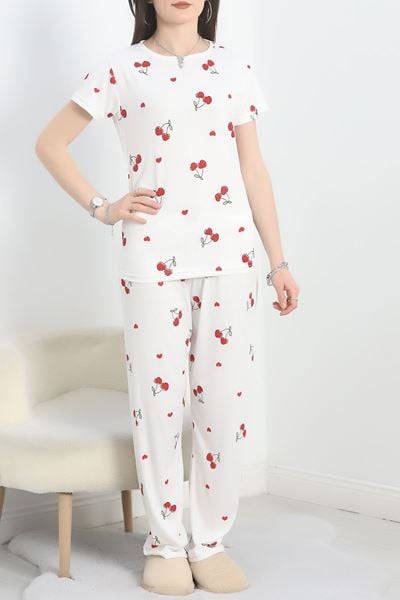 Alt Üst Aynı Pegasus Pijama Takımı Beyazkiraz - 50419.1048.