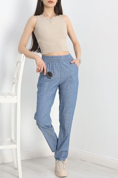 Bel Lastikli Pantolon Açıkmavi1 - 40744.1431.