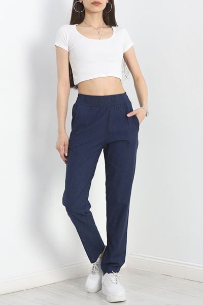 Bel Lastikli Pantolon Lacivert1 - 40744.1431.