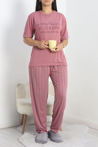 Büyük Beden Poliviskon Pijama Takımı Koyulila - 40640.1049.
