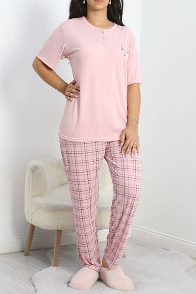 Bambu Battal Pijama Takımı Pembe - 50587.1049.