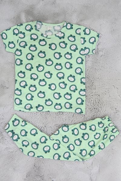 4-13 Yaş Çocuk Pijama Takımı Yeşil - 413.1287.