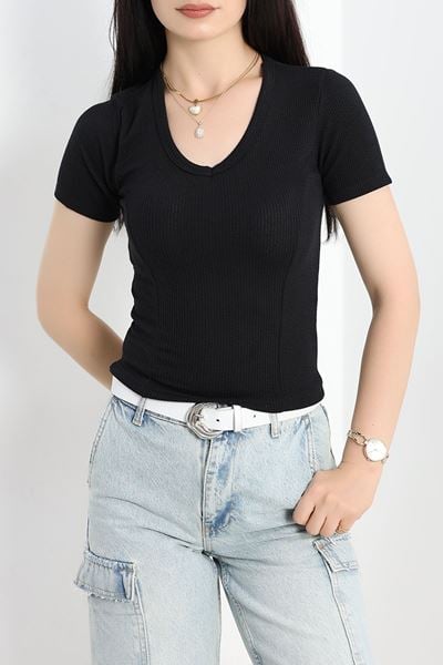 Fitilli V Yaka Body Siyah - 70536.1388.