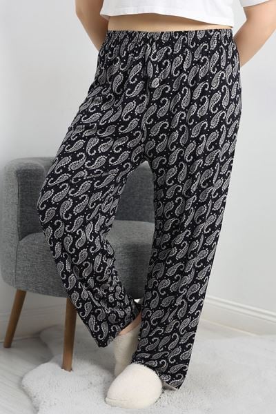 Büyük Beden Poliviskon Pijama Altı Lacivertbeyaz - 41303.1048.