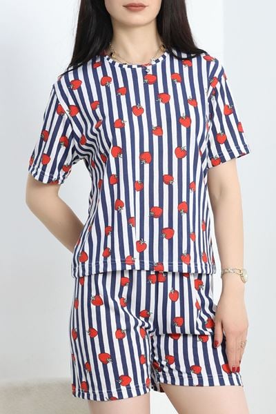 Alt Üst Aynı Viskon Şortlu Pijama Takımı Laciçilek - 50700.1961.