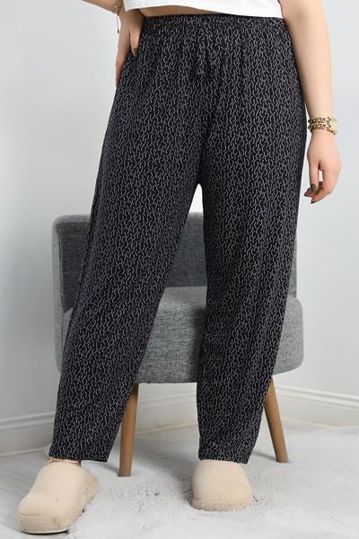 Büyük Beden Poliviskon Pijama Altı Lacivert - 41303.1048.