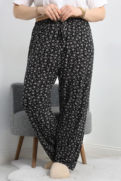 Büyük Beden Poliviskon Pijama Altı Siyah3 - 41303.1048.